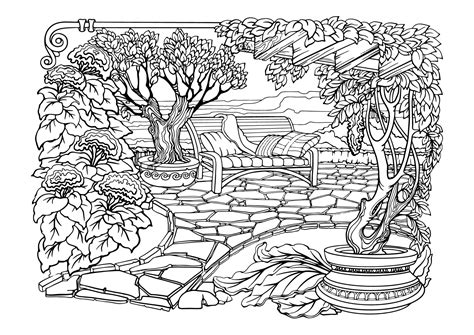 Romantic Secret Garden. Coloring Pages. Anti-stress colouring page. Vector. 13892736 Vector Art ...