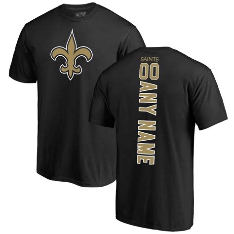 NFL Pro Line New Orleans Saints Black Personalized Backer T-Shirt