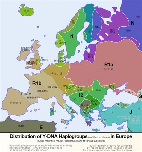 Distribution of Y-DNA haplogroups in Europe and surrounding areas : r/europe