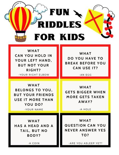 Riddles For Kids Printable