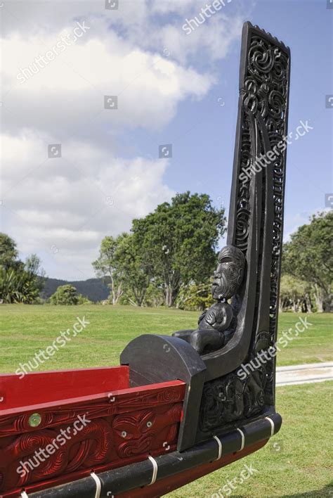 Waka Maori War Canoe Replica 1990 Editorial Stock Photo - Stock Image ...