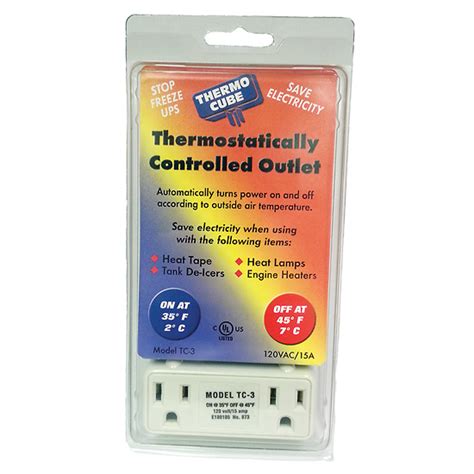 Thermostatically controlled power outlet On at 35F Off at 45F from ...