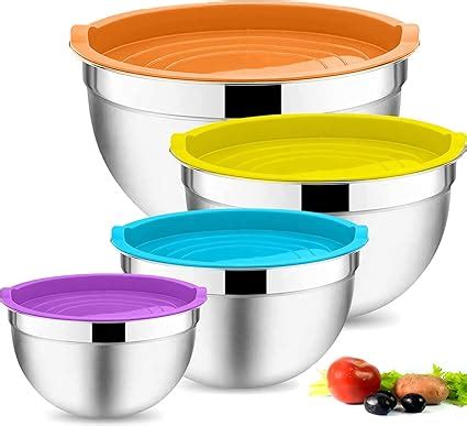 HASA zone Mixing Bowl with Airtight Lid, Set of 4 Salad Nesting Bowl ...