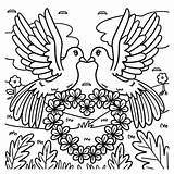 Premium Vector  Wedding dove coloring Page For Kids sketch template