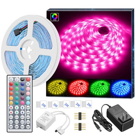 MINGER 16.4 feet RGB LED Light Strip 5050 LED Tape Lights, Color ...