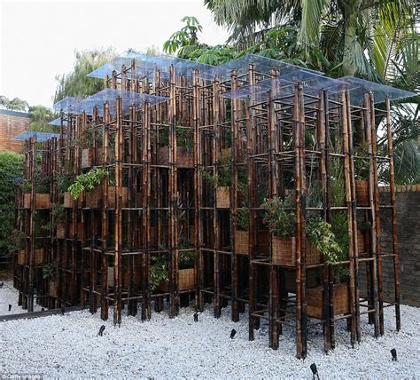 Pavilion made entirely from smoked bamboo set up to promote the durable ...