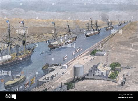 Suez canal 1869 hi-res stock photography and images - Alamy