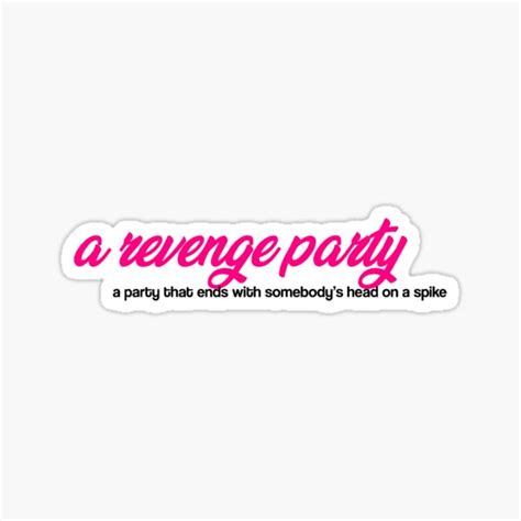 "revenge party" Sticker for Sale by danlinzhangx | Redbubble