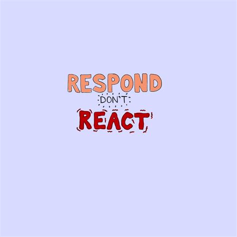 Respond with a sound mind, don’t react in a panicked state of anxiety ...