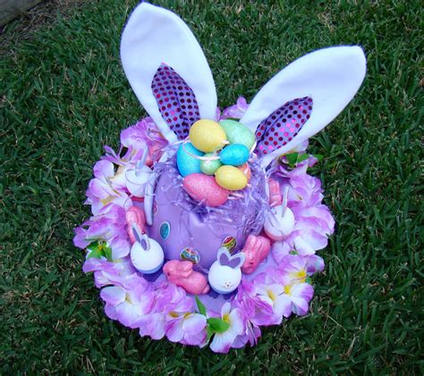 Imogen's Easter Hat 2013. My first "girly" hat, after making "boy" ones ...