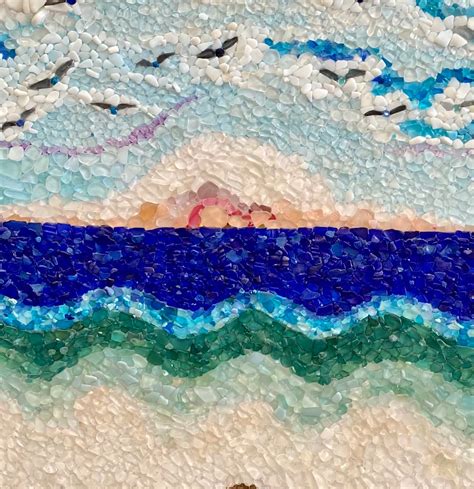 Sea Glass on Canvas Sea Glass Mosaic Ocean Picture Sea View | Etsy