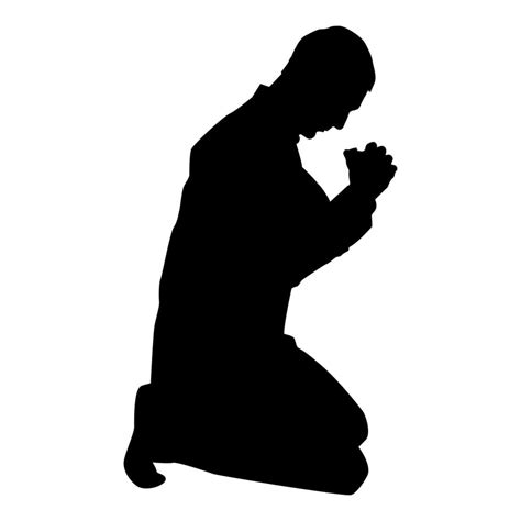 Man pray on his knees silhouette icon black color 5160161 Vector Art at Vecteezy