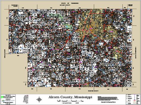 Alcorn County Mississippi 2016 Wall Map, Alcorn County Mississippi 2016 Plat Book, Alcorn County ...