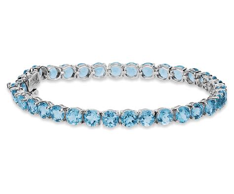 Swiss Blue Topaz Bracelet in Sterling Silver (5mm) | Blue Nile