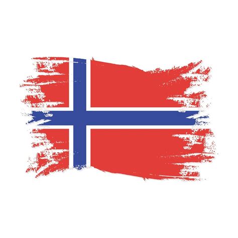 Norway Flag With Watercolor Brush style design vector Illustration ...