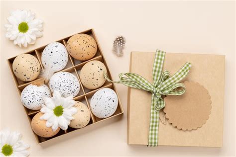 Premium Photo | Easter eggs and flowers