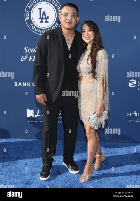 Los Angeles, USA. 16th June, 2022. (L-R) Julio Urías and Girlfriend at the Los Angeles Dodgers ...