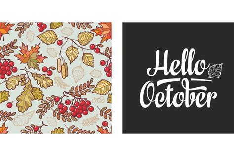 Hello October. Autumn Leaves. Fall Graphic by zoyali · Creative Fabrica