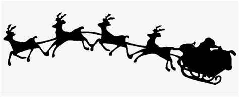 Santa Sleigh Silhouette Png - Santa In Sleigh Silhouette Transparent ...