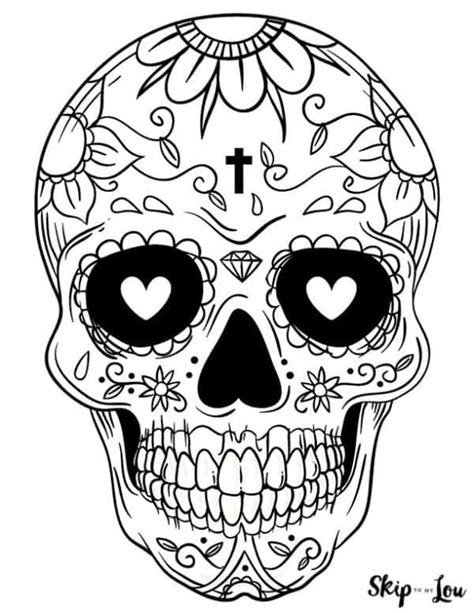 Sugar Skull Coloring Pages | Skull coloring pages, Sugar skull art, Sugar skull artwork