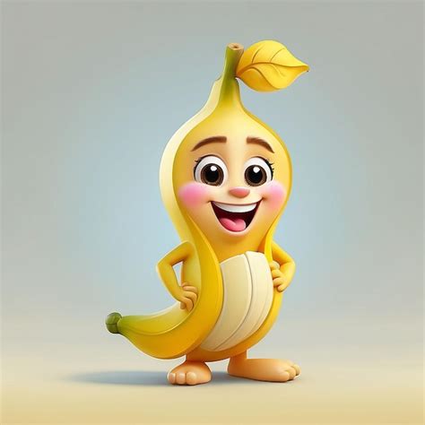 Premium Photo | 3d cartoon banana character