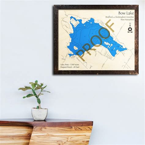 Bow Lake New Hampshire 3D Wood Map Lake House cabin Decor - Etsy