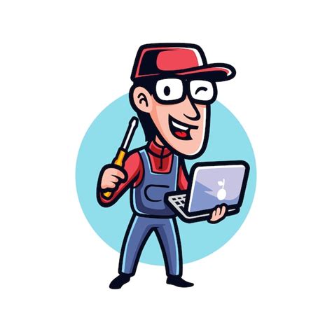 Cartoon tech geek | Vector Premium