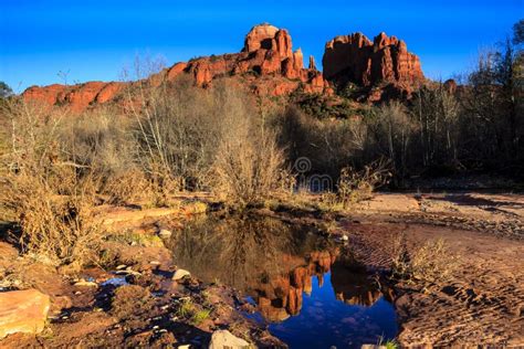 Cathedral Rock Sedona Sunset Stock Photo - Image of trees, mountain ...