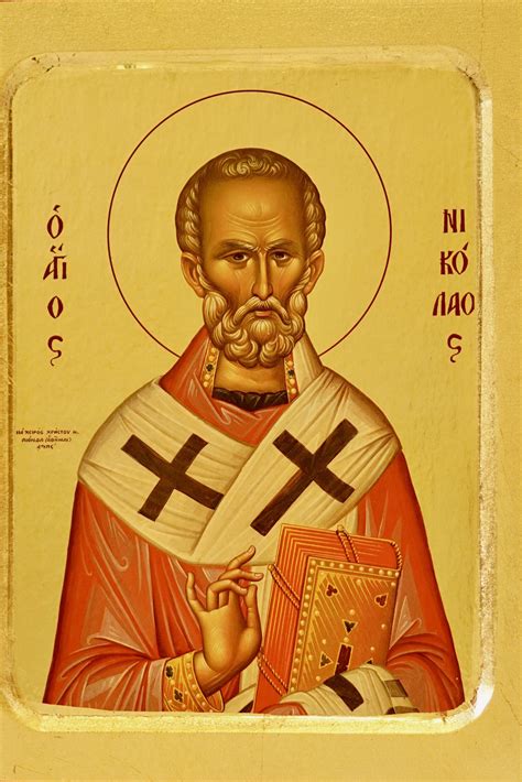 Saint Nicholas Greek Orthodox Icon of St Nick, Byzantine art wall ...