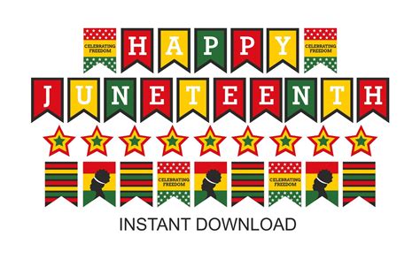 Juneteenth Banner Printable / Juneteenth Garland / Juneteenth | Etsy