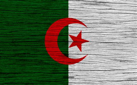 Download wallpapers Flag of Algeria, 4k, Africa, wooden texture ...