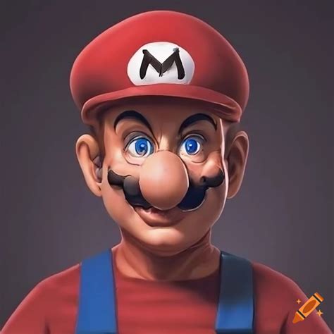 Creepy realistic version of mario on Craiyon