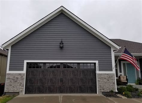 Gallery Collection Ultra-Grain Slate Finish. Stunning! | Garage door colors, Garage exterior ...