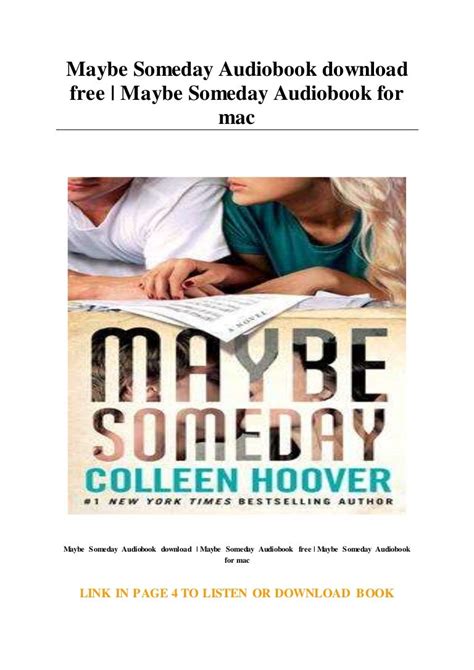 Maybe Someday Audiobook download free | Maybe Someday Audiobook for m…