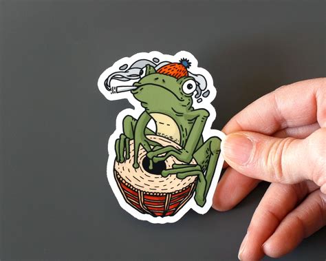 Funny frog stickers Stoned toad sticker decal Cottagecore | Etsy