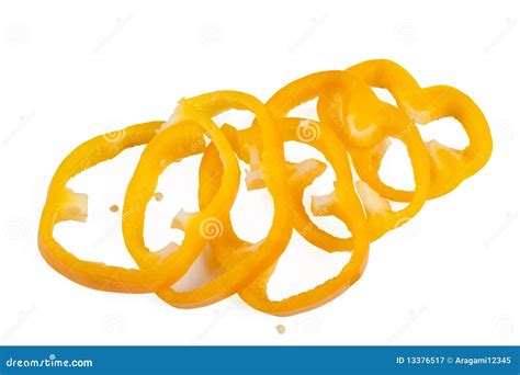 Yellow pepper slices stock image. Image of dinner, feed - 13376517