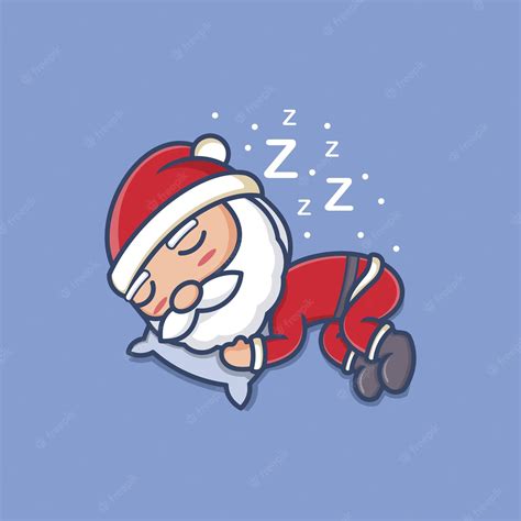 Premium Vector | Cute cartoon santa claus sleep