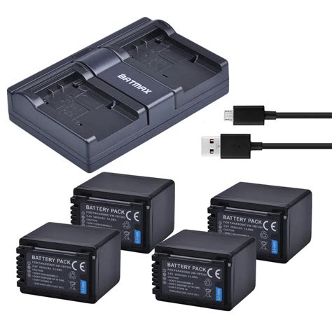 4pcs 3900mAh VW VBT380 VBT380 Camera Battery+USB Dual Charger For Panasonic HC V800GK,HC V110,HC ...