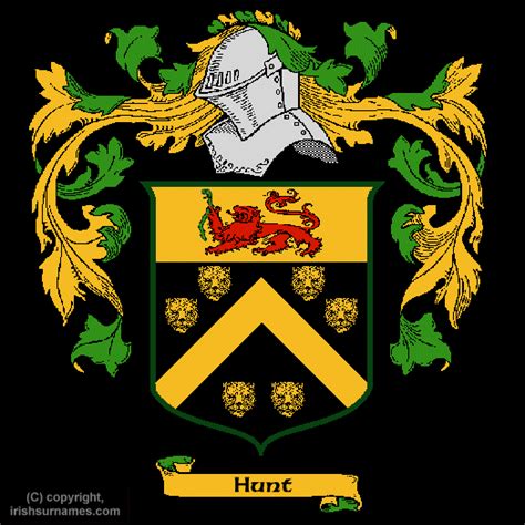 Hunt family crest and meaning of the coat of arms for the surname hunt