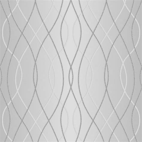 Graham & Brown Manhattan Grey Wave Glitter Wallpaper 33-371 ...