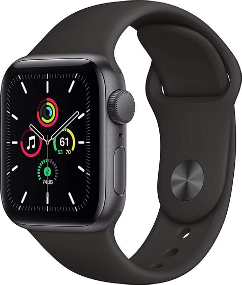 Apple Watch SE (GPS, 40mm) - Space Gray Aluminum Case with Black Sport ...