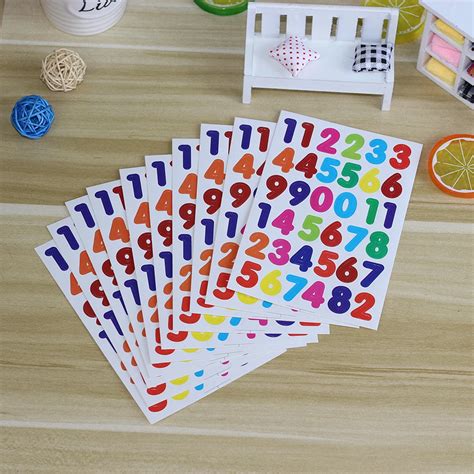 10 Sheets A Pack Number Stickers Labels for Scrapbooking Decoration Diary Planner Photo Albums ...