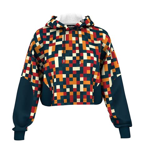 Pixel Block Cropped Hoodie – Fresh Hoods