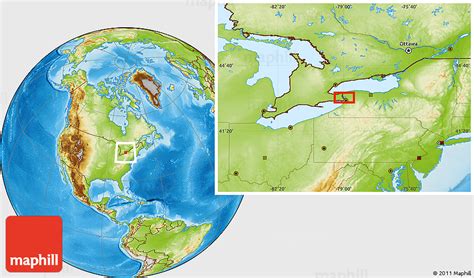 Physical Location Map of Niagara Falls