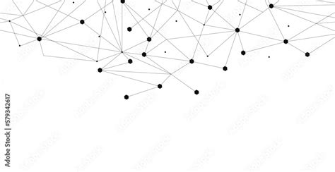 Black network. Abstract connection on white background. Network technology background with dots ...