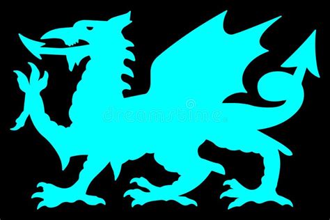 Welsh Dragon Silhouette stock vector. Illustration of emblem - 152342119