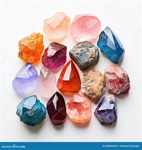 Collection of Raw Natural Gem Crystals, Multicolored Stock Photo ...