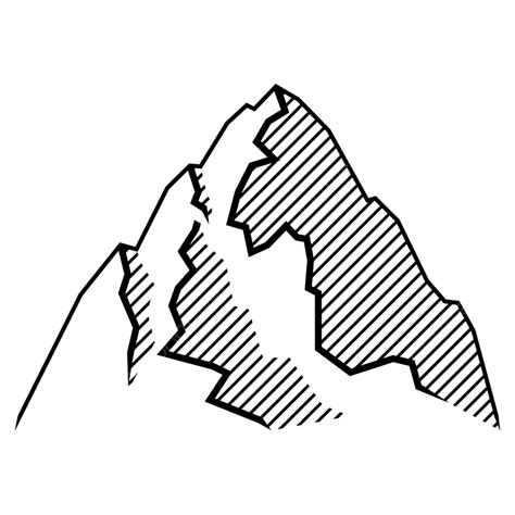 Stylized Image Of Mountain, Mountain Drawing, Mountain Sketch, Tourism PNG and Vector with ...