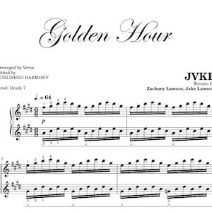 Golden Hour JVKE G7 Piano Sheet Music Score Self Learning Series Grade ...