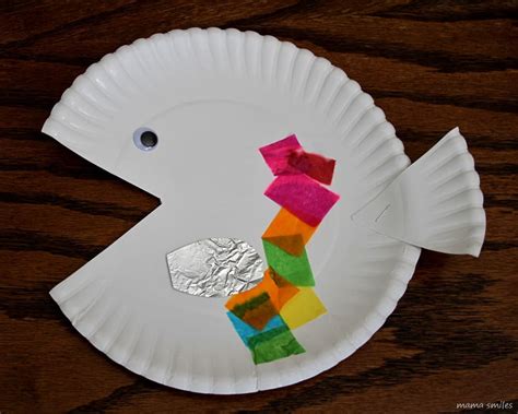 Rainbow Fish Paper Plate Fish Craft for Kids